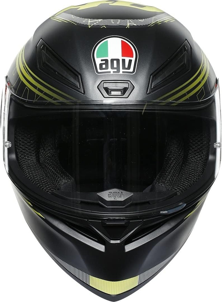 AGV Unisex-Adult K1 E2205 Top Motorrad Helm XS Schwarz, XS Schwarz