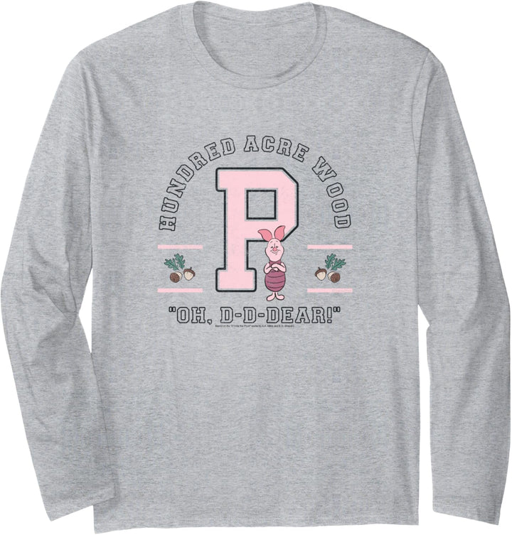 Disney Winnie The Pooh Piglet Collegiate Oh D-D-Dear! Langarmshirt