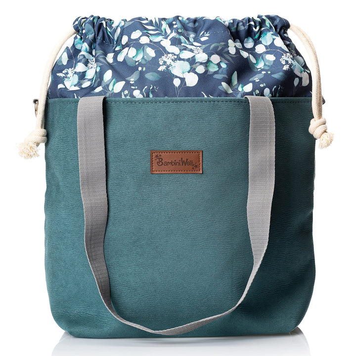 BAMBINIWELT Wickeltasche Schultertasche Shopper Babytasche Windeltasche aus LEDER für Kinderwagen Bu