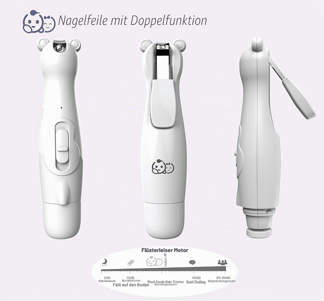 Wiederaufladbarer Baby-Nagelknipser 20 in 1, sicherer elektrischer Nagelschneider, Baby-Nagelset, zu