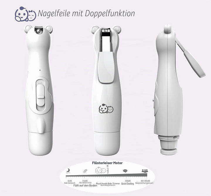Wiederaufladbarer Baby-Nagelknipser 20 in 1, sicherer elektrischer Nagelschneider, Baby-Nagelset, zu