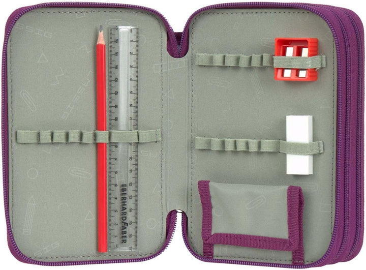 LÄSSIG Federmäppchen Unique School Triple Pencil Case Slim Lilac violett