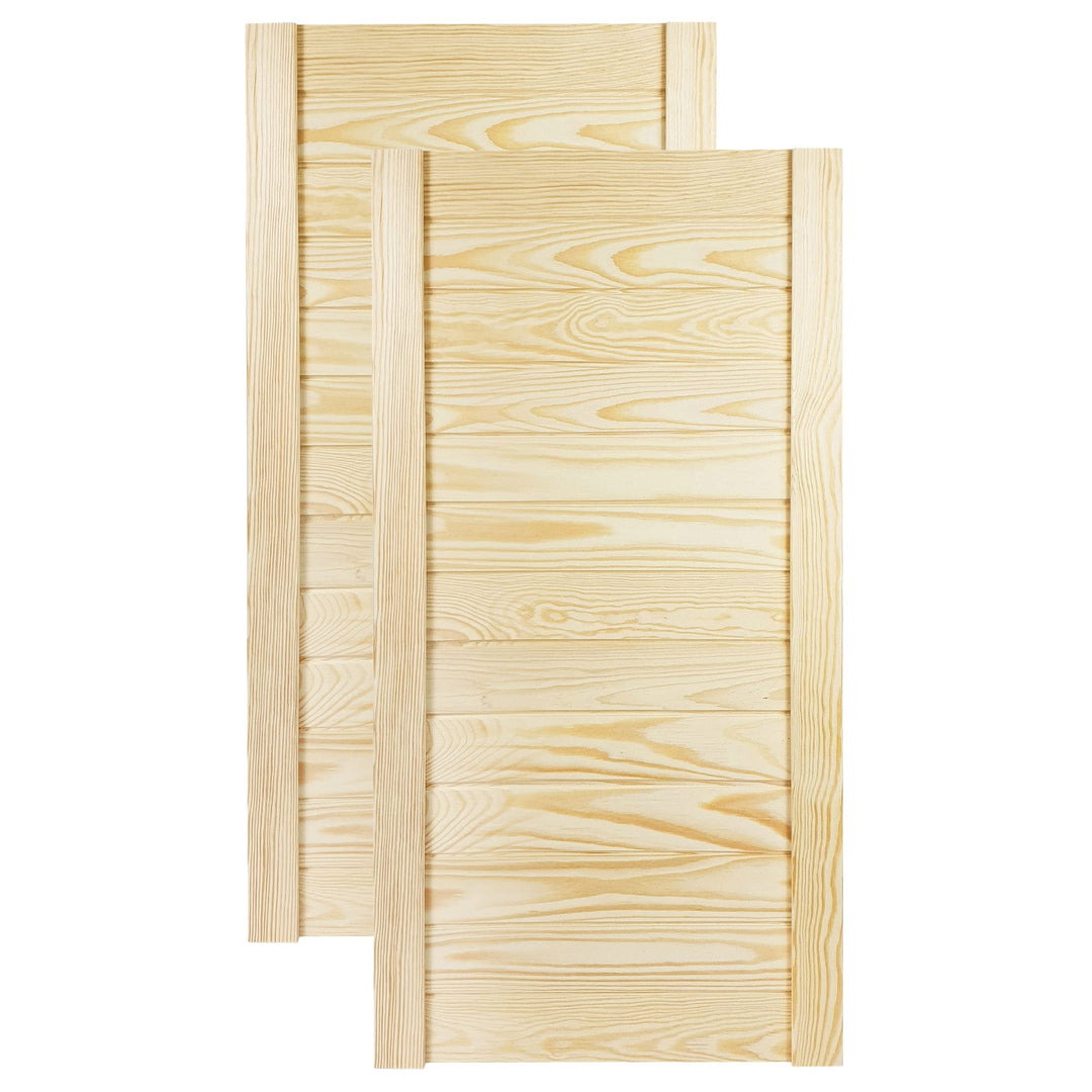 DecoMeister Lamellentür Holztür Natur mit geschlossenen Profilbretter 394x766 mm für Schränke, Regal