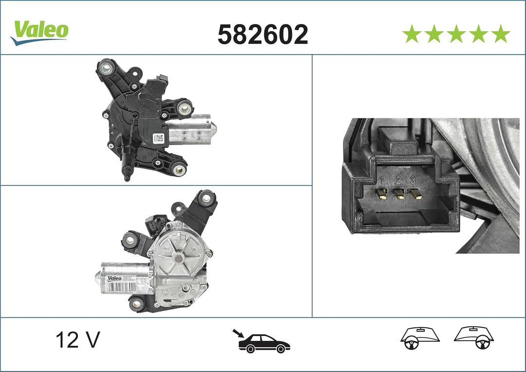 VALEO 582602 Wischermotor VALEO Heckwischermotor 582602 RENAULT CAPTUR 1 CLIO IV