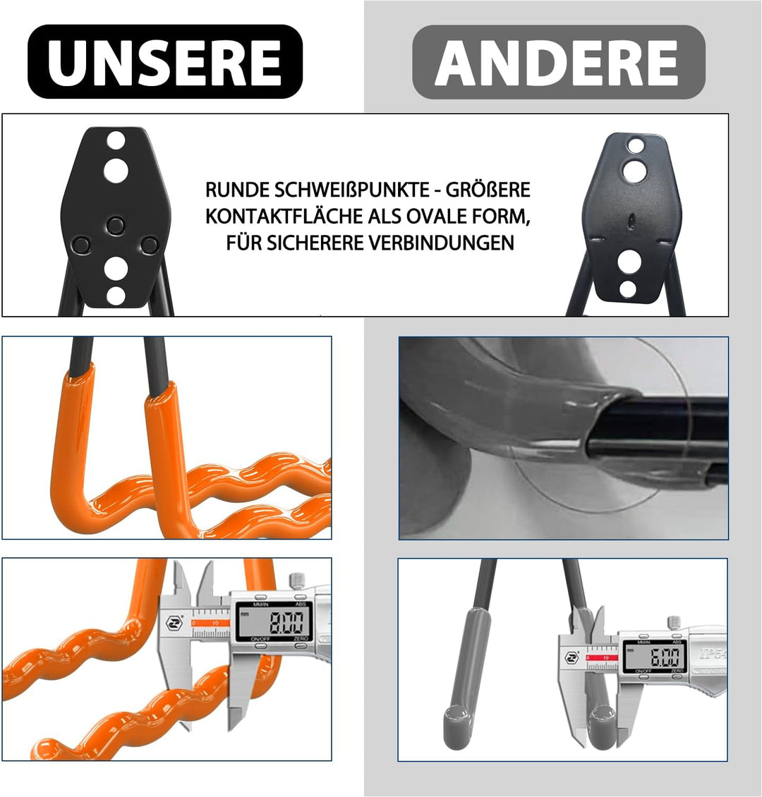 3-H Wandhaken Garage, Gerätehaken Schwerlast Doppelhaken 31 Stück für Leiter, Geräte, Werkzeuge, Sch