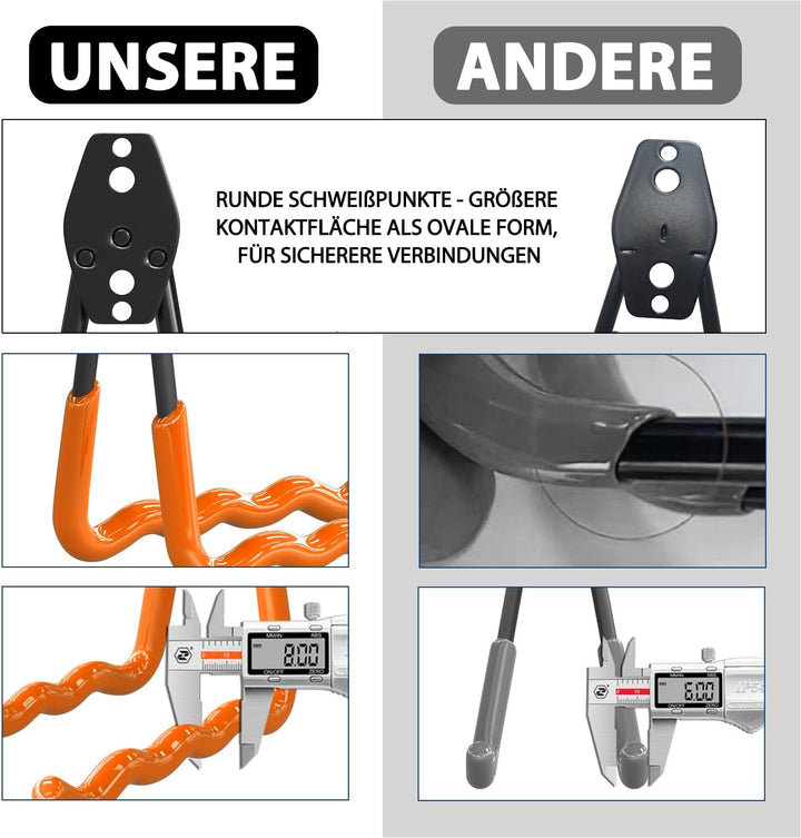 3-H Wandhaken Garage, Gerätehaken Schwerlast Doppelhaken 31 Stück für Leiter, Geräte, Werkzeuge, Sch