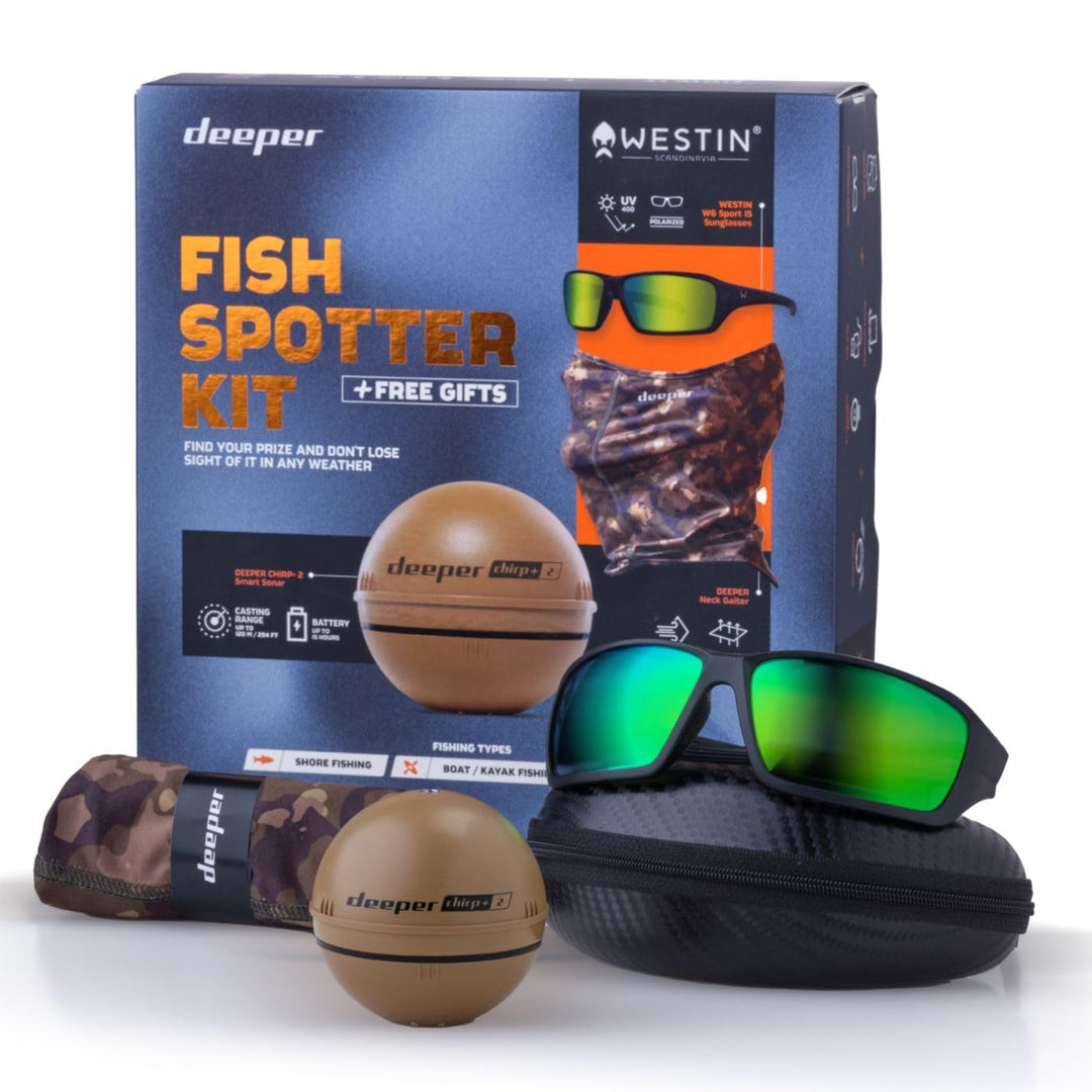 Deeper Fish Spotter Kit Limited Edition - Echolot Set, Angelset für Uferangler, Sonar
