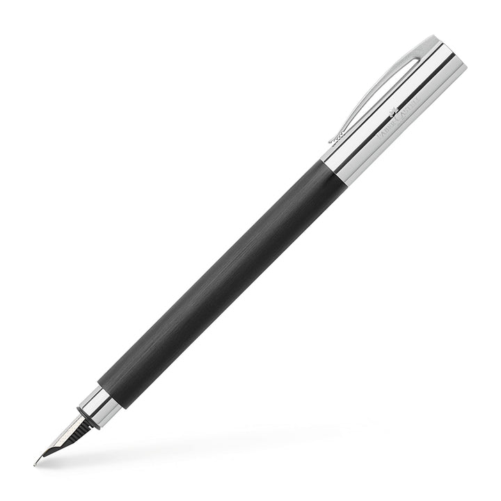 Faber-Castell 148140 - Füllfederhalter AMBITION Edelharz, Feder: M, Schaftfarbe: schwarz / silber Ed