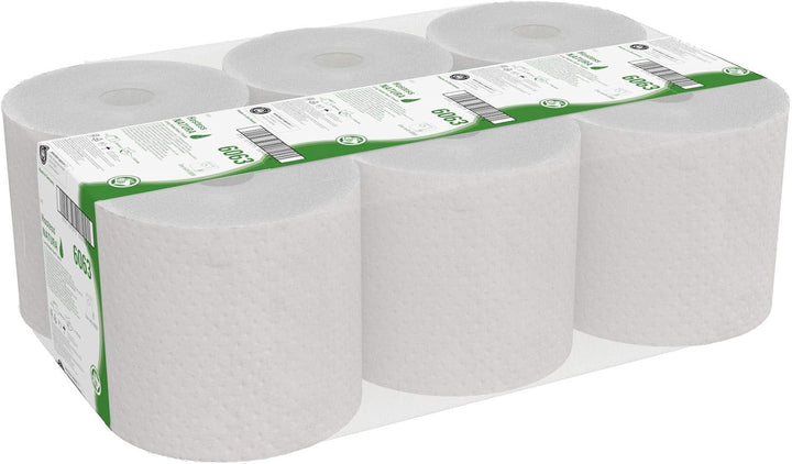 Hostess NATURA Papierhandtücher aus 100% Recyclingmaterial 6063 – 1-lagige Rollenhandtücher – 6 x 19