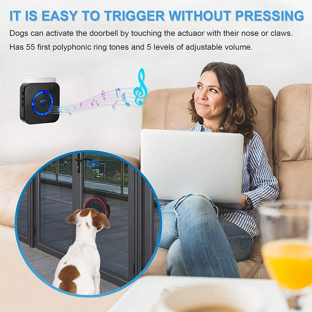 ChunHee Wireless Hundetürklingel für Töpfchentraining/Hundeglocke Smart Buttons/Hunde Buzzer Türklin