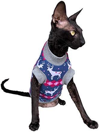 Kotomoda Cat's Warm T-Shirt fьr hireless Cats Santa's Deer Sweater (S), S