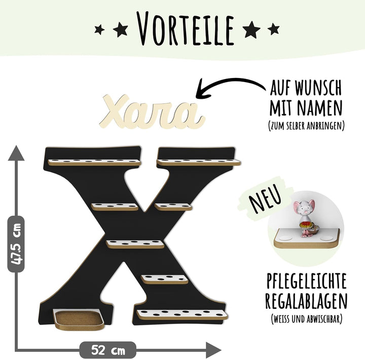 Tonie Regal für Toniebox, Toniebox Regal personalisiert mit Name und Holzsymbolen, Tonie Aufbewahrun
