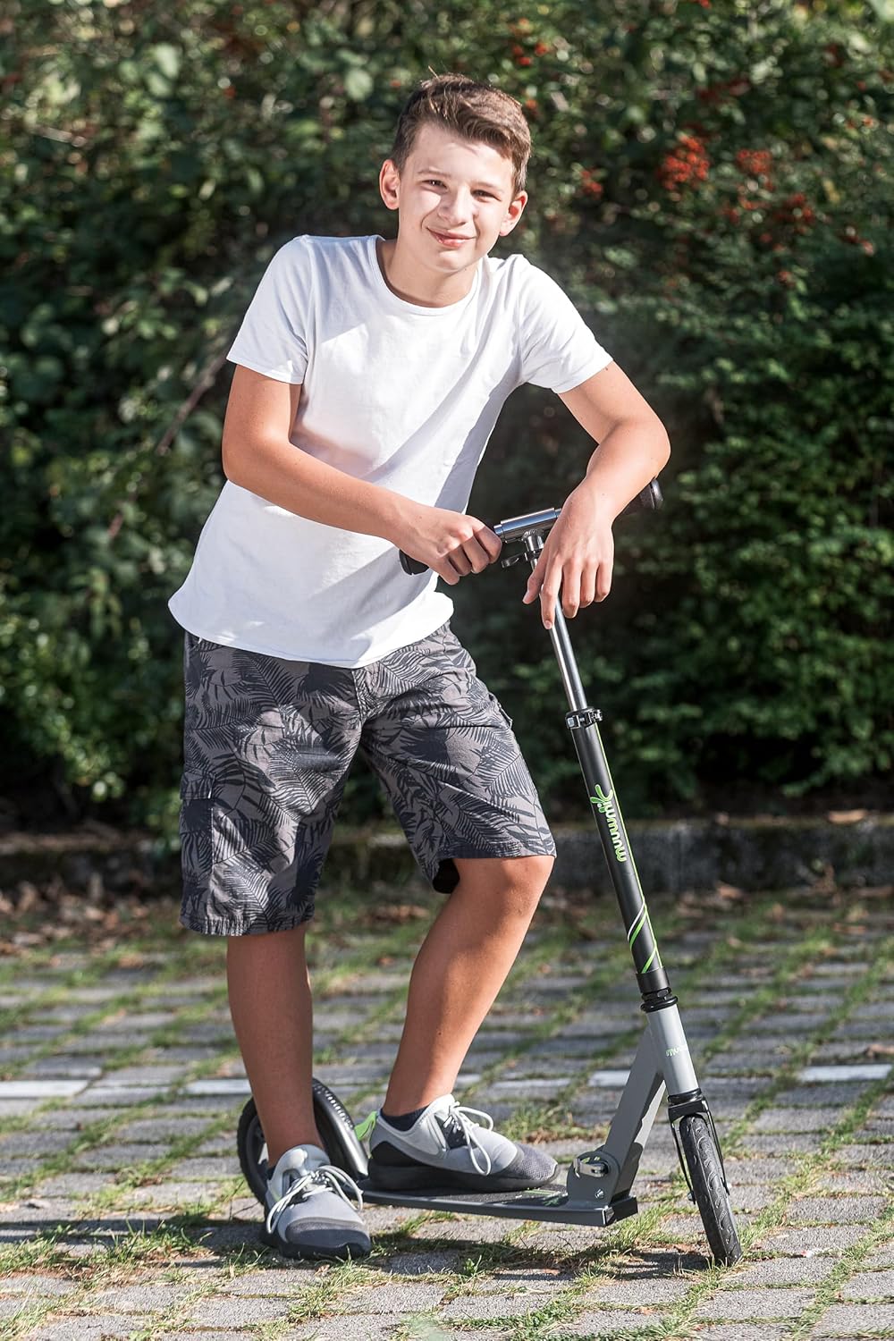muuwmi Aluminium Scooter – Tretroller, 205 mm, ABEC 7, für Kinder und Erwachsene, GS geprüft, höhenv