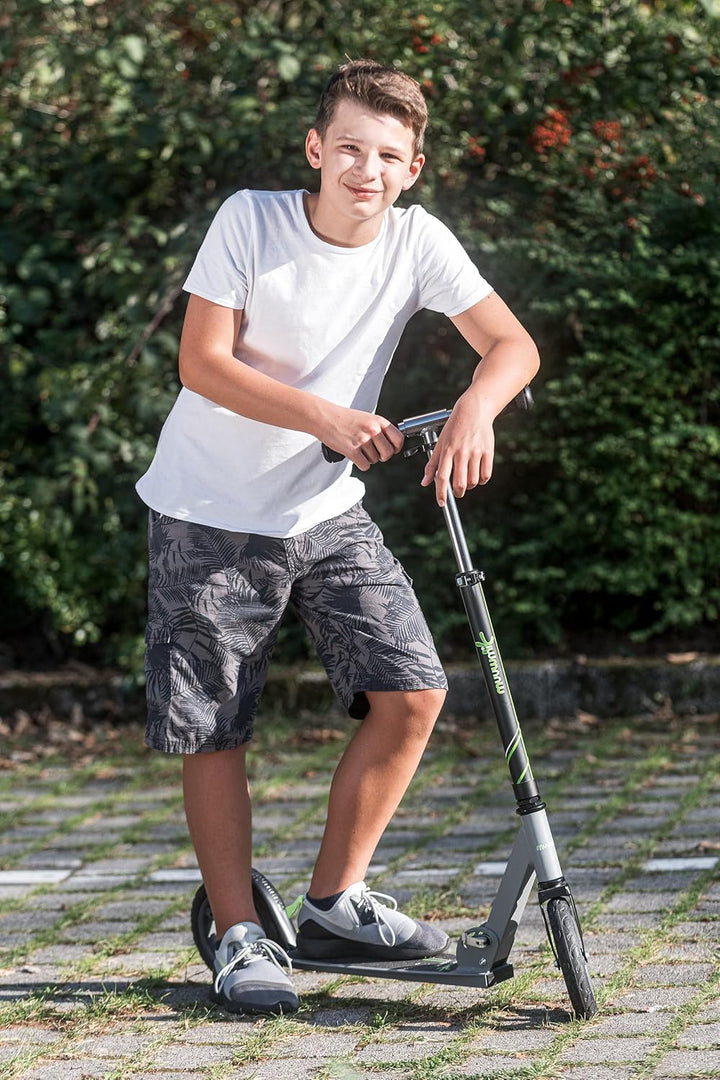 muuwmi Aluminium Scooter – Tretroller, 205 mm, ABEC 7, für Kinder und Erwachsene, GS geprüft, höhenv
