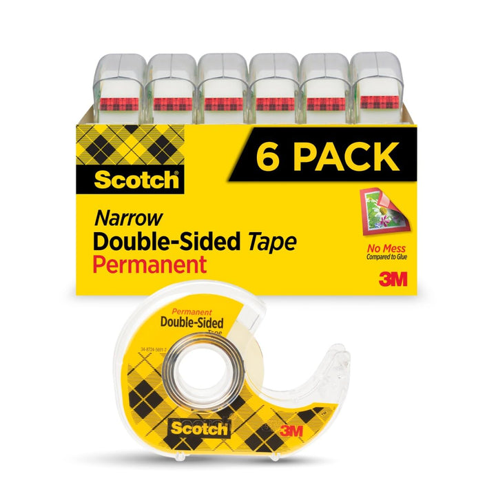 Scotch Double Sided Tape, 1/2 x 500 Inches, 6 Dispensers/Pack (6137H-2PC-MP) by 3M Office Products (