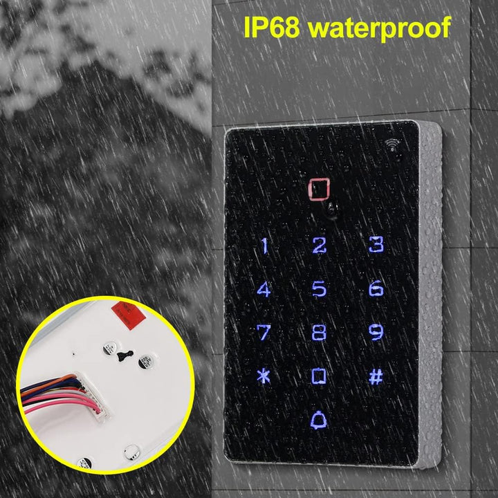 FUSYTULY Wasserdichtes Zugangskontrollsystem IP68 im Freien Tuya WiFi RFID Tastatur + K80 3A Netztei
