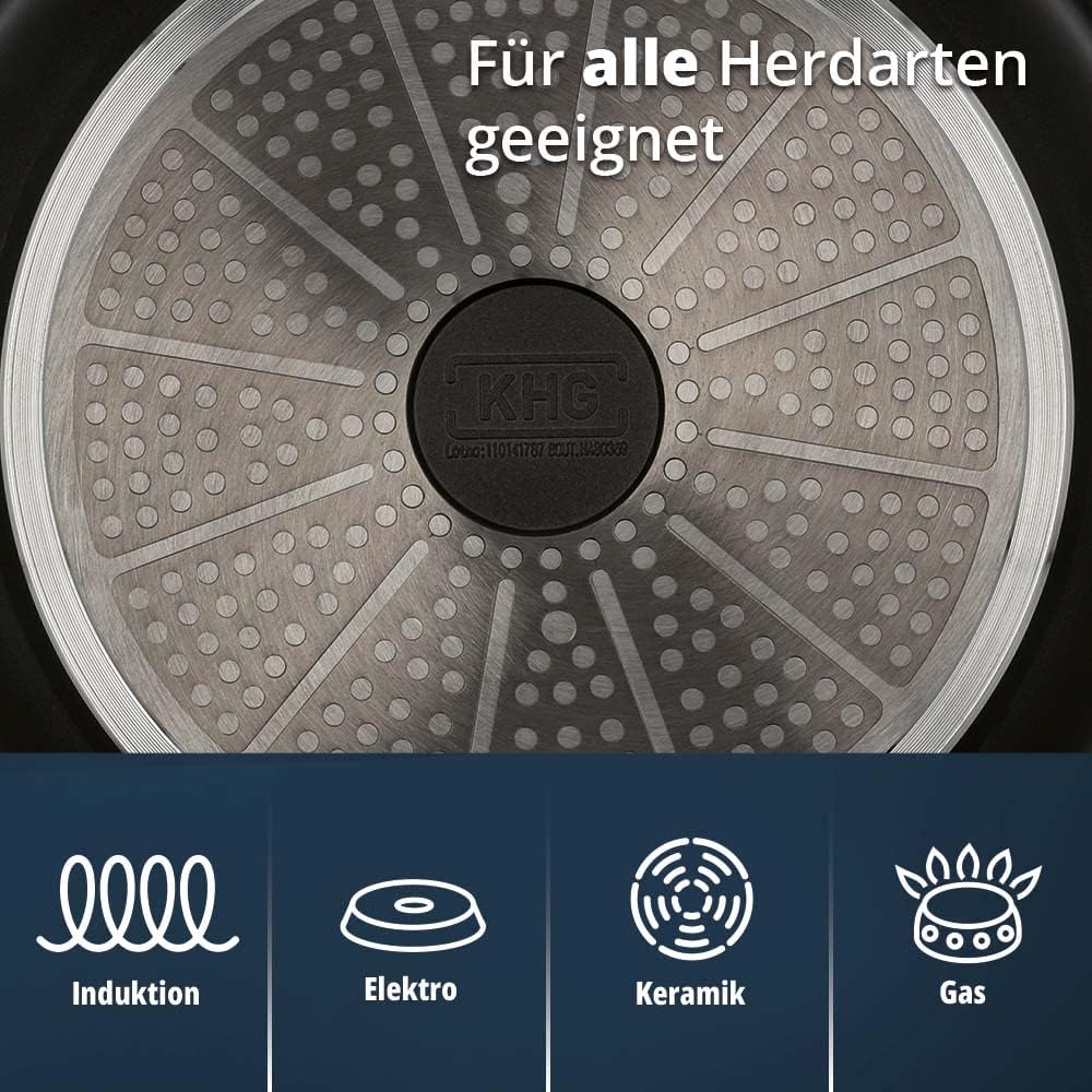 KHG Pfannenset 2-teilig Bratpfanne 24 cm &amp; 28 cm Ø, Induktion, Antihaftbeschichtung, Pfanne aus Alum