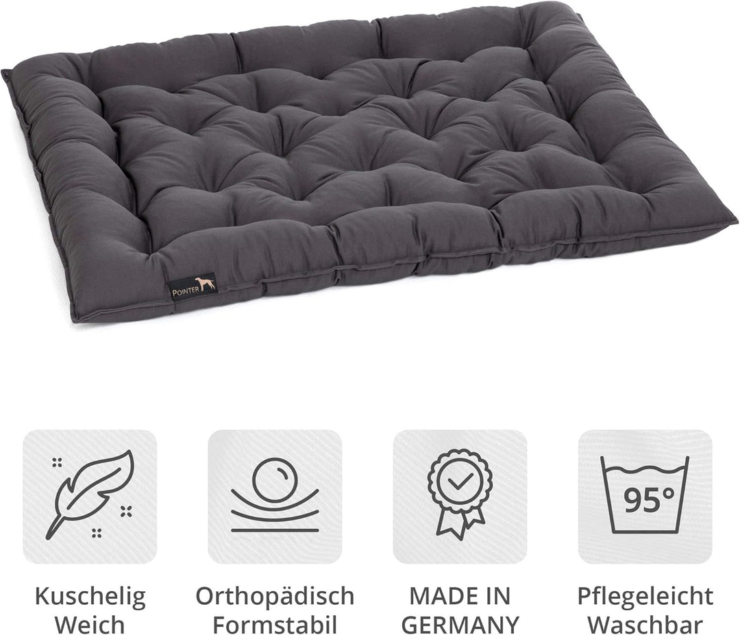 Doctor Bark Pointer | Hundekissen Urban - orthopädisch, waschbar, robust, bequem (XL - 70x60 cm, Gra