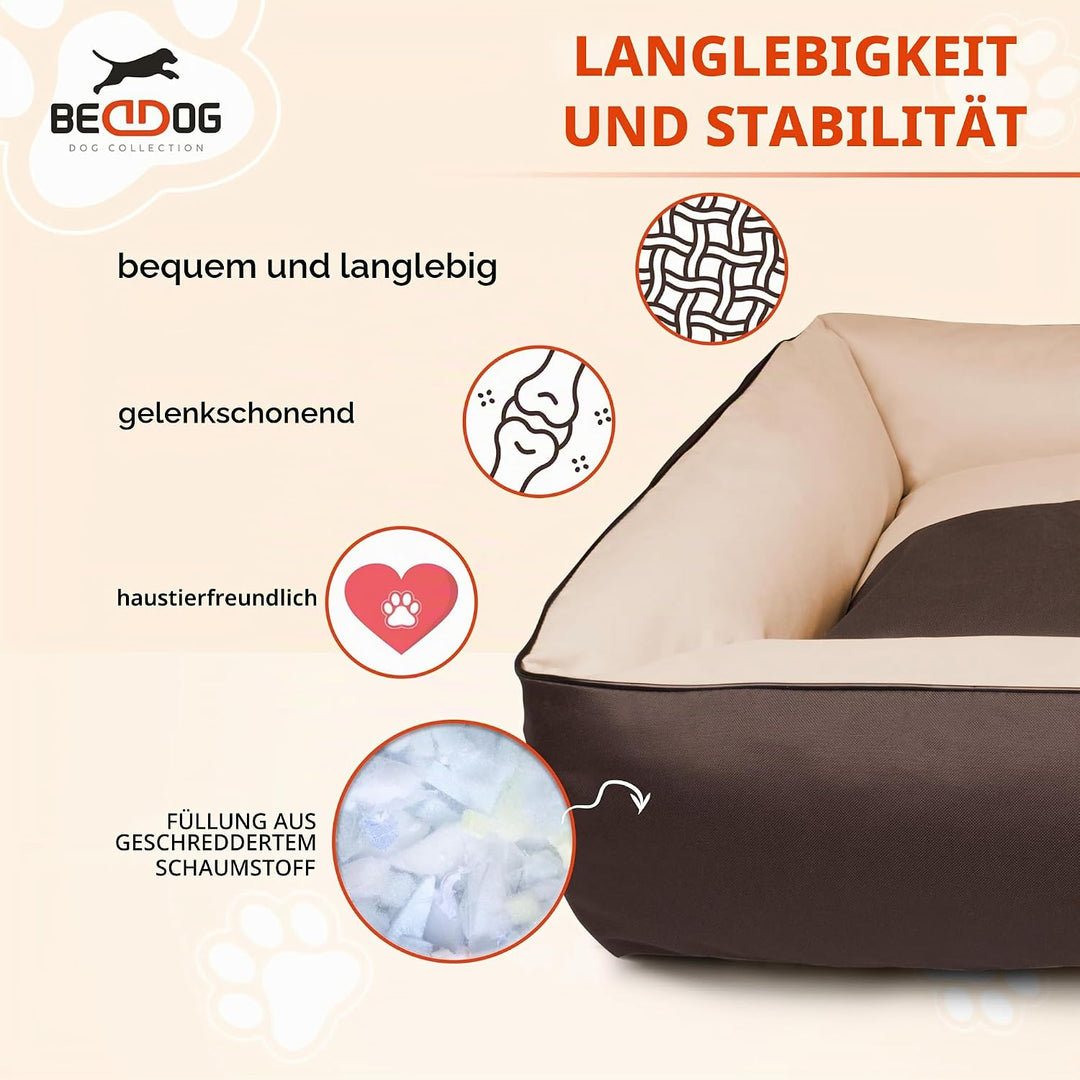 BedDog Hundebett LUPI, Hundekissen mit abziehbaren waschbaren Bezug, Hundekorb, Hundesofa, für klein