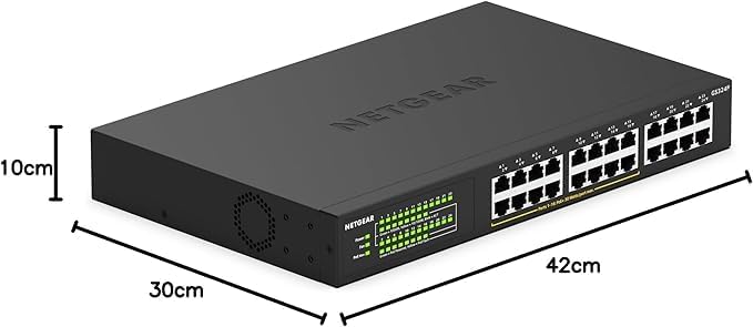 NETGEAR GS324P 24 Port Gigabit Ethernet LAN PoE Switch (mit 16x PoE+ 190W, Plug-and-Play Netzwerk Sw