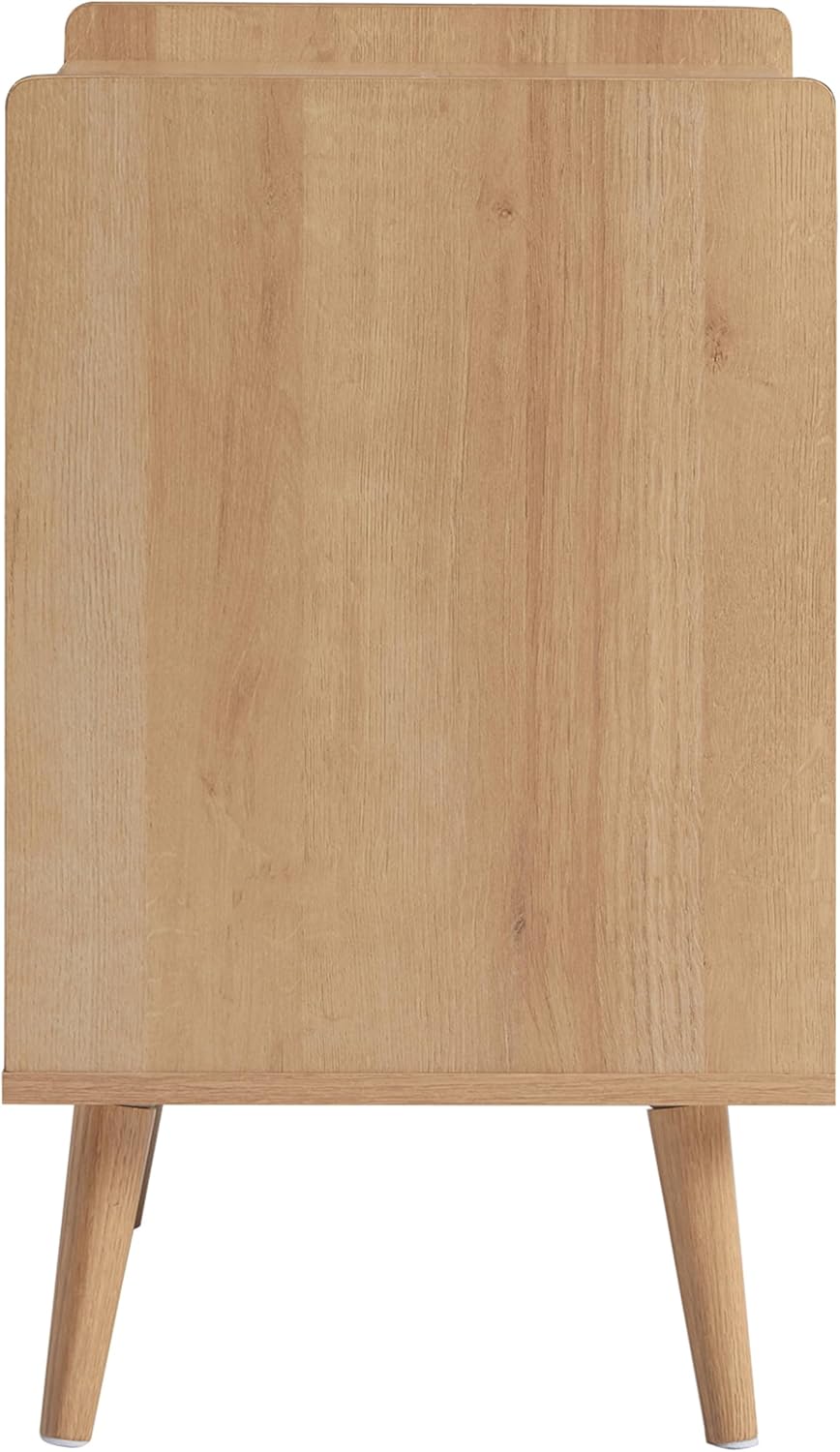 ACAZA Vinylmöbel – für Plattenspieler – 56,5 x 39 x 66 cm – Licht Eiche – Holzdesign – Vinyl-Aufbewa