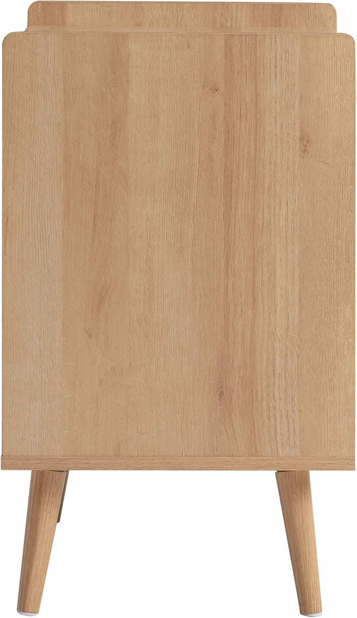 ACAZA Vinylmöbel – für Plattenspieler – 56,5 x 39 x 66 cm – Licht Eiche – Holzdesign – Vinyl-Aufbewa
