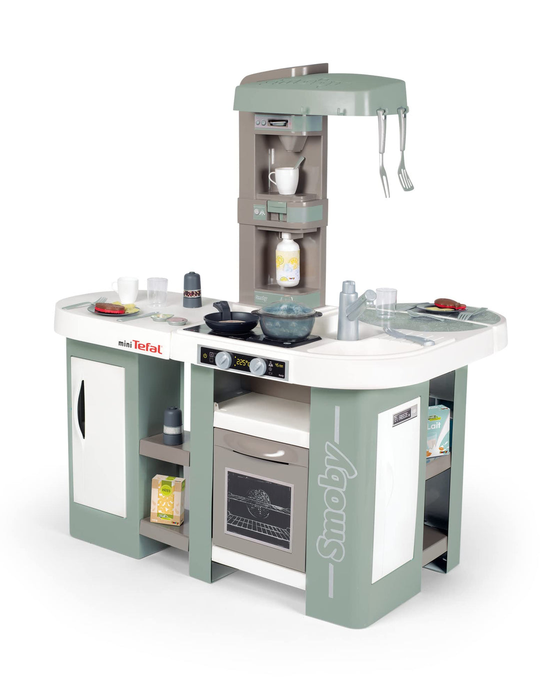 Smoby - Tefal Studio Bubble XL Küche - Küche in extravaganter Winkelform, mit Bubble-Herd-Funktion,