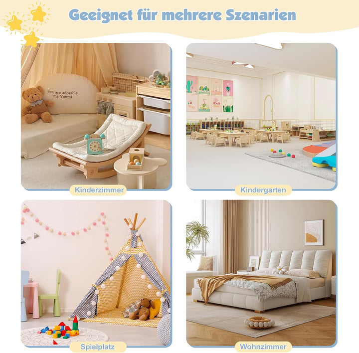 KEEPREAPER Kleiderständer Kinder Garderobenständer mit Ablagen, Spiegel und Haken Kleiderstange Gard