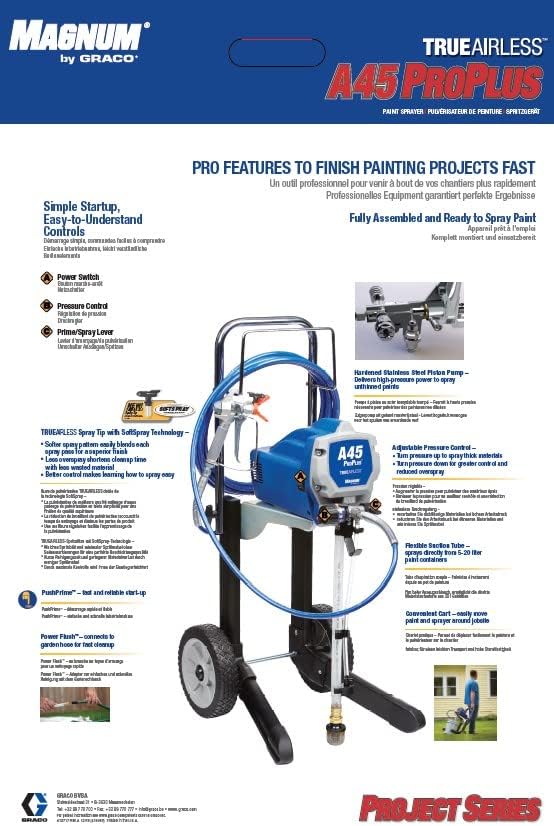 Magnum by Graco 17C245 A45 ProPlus Airless-Farbspritzgerät, leistungsstarkes fahrbares Gerät für pri