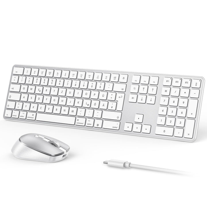 OMOTON Mac Tastatur Maus Set Kabellose für MacBook Air/Pro/iMac/iMac Pro/Mac mini, Bluetooth Funktas