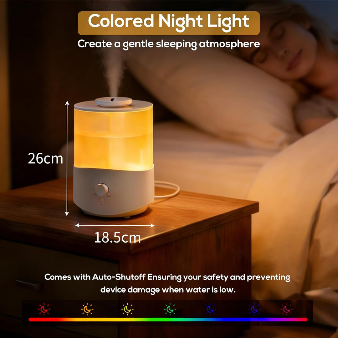 Romon Luftbefeuchter Schlafzimmer 2.5L, Top-Fill Aroma Diffuser, Humidifier mit 360° drehbarer Düse,