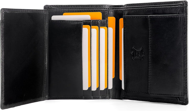 Fa.Volmer ® Leder Geldbörse Herren mit RFID-Schutz im XL-Format - Platz für Fahrzeugscheine - 11 Fäc
