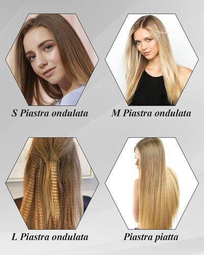 PINPOXE, Glätteien für professionelle Haare, vier auswechselbare Kämme, schnelle Heizung, isolierend