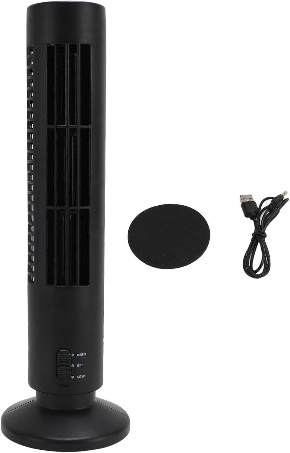 GOWENIC Tischventilator, Flügelloser Ventilator mit 2 Geschwindigkeiten, Leise Kühlung, Tragbarer St
