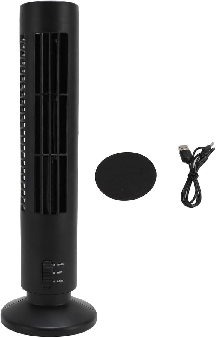 GOWENIC Tischventilator, Flügelloser Ventilator mit 2 Geschwindigkeiten, Leise Kühlung, Tragbarer St