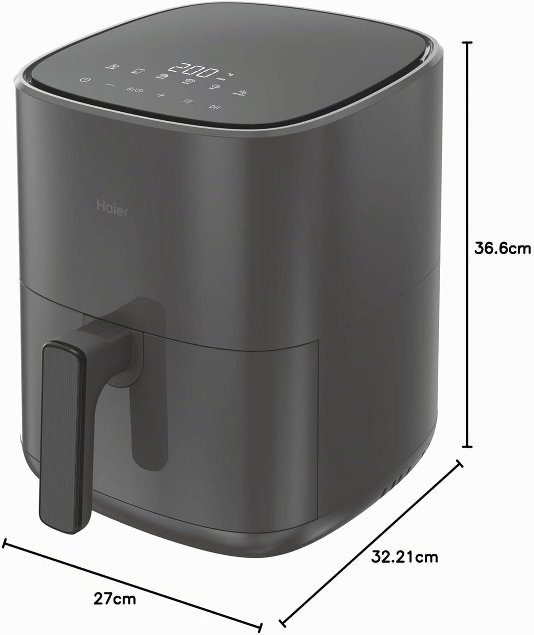 Haier Heissluftfritteuse mit LED DisplayI Airfryer mit 6 Programmen &amp; 5L Volumen für 4 Personen I 15