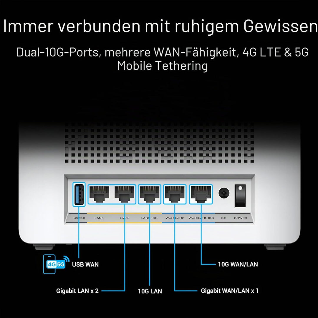 ASUS ZenWiFi BQ16 2er Set BE2500 Quad Band WiFi7 Mesh Router (bis zu 740qm Abdeckung, 2X 10G Ports,