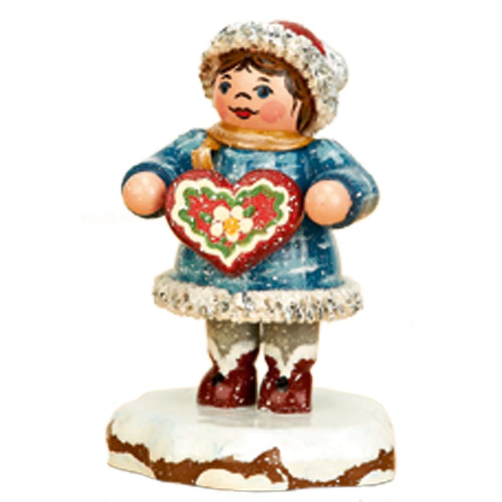 Hubrig-Volkskunst Winterkinder Tinchens Lebkuchenherz, Höhe 5 cm