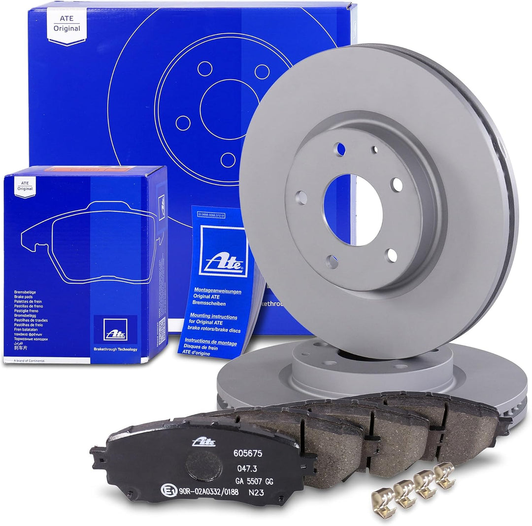 ATE Bremsenset Vorderachse inkl. Bremsscheiben vorne Ø 297 mm belüftet und Bremsbeläge vorne Kompati