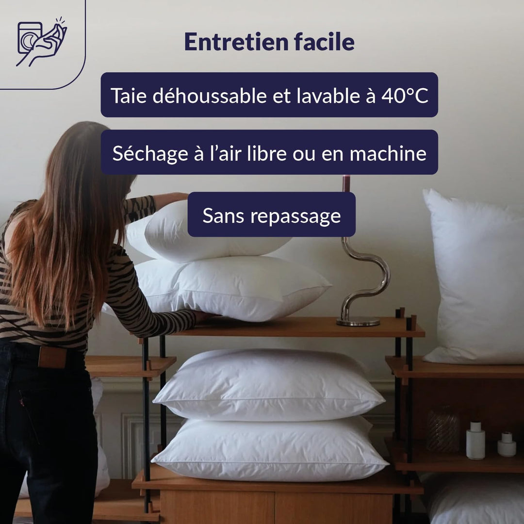 Dodo Topmemory Kissen aus Memory-Foam, 60 x 60 cm, Weiss