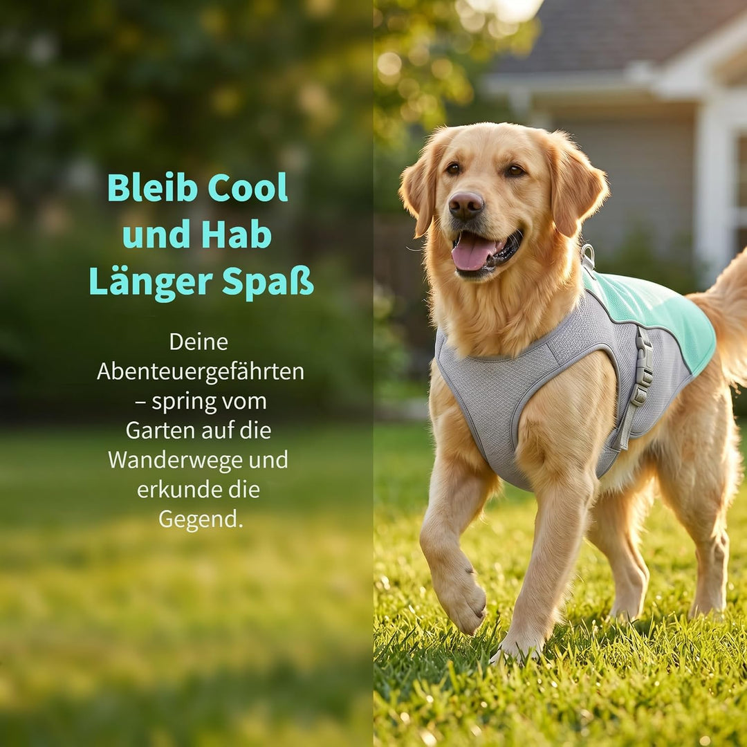 Hund Kühlweste, Kühlweste für Grosse Hunde, Sonnenschutz Hund Kühlmantel, Atmungsaktiv und UV-Schutz