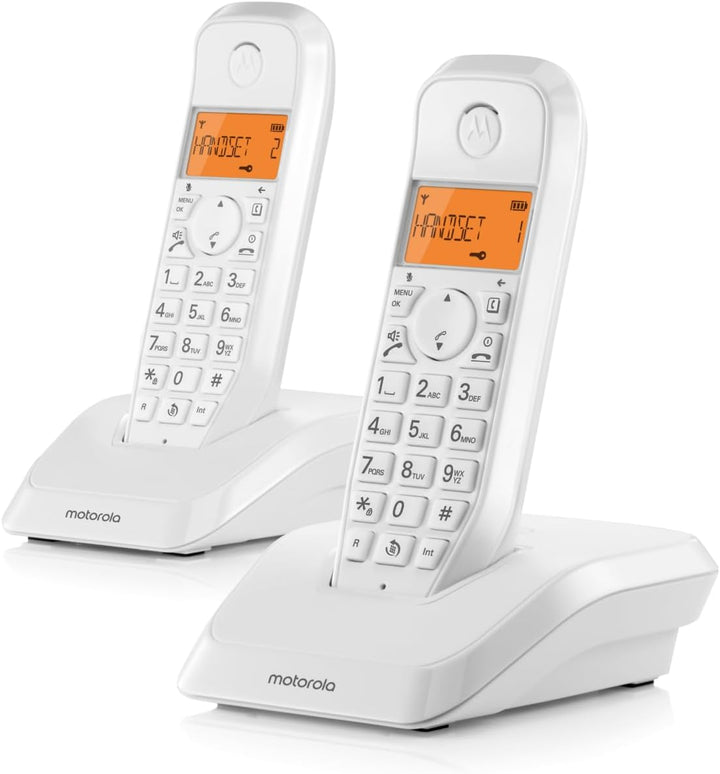 Motorola S1202 Duo Schnurloses Telefon, Weiss