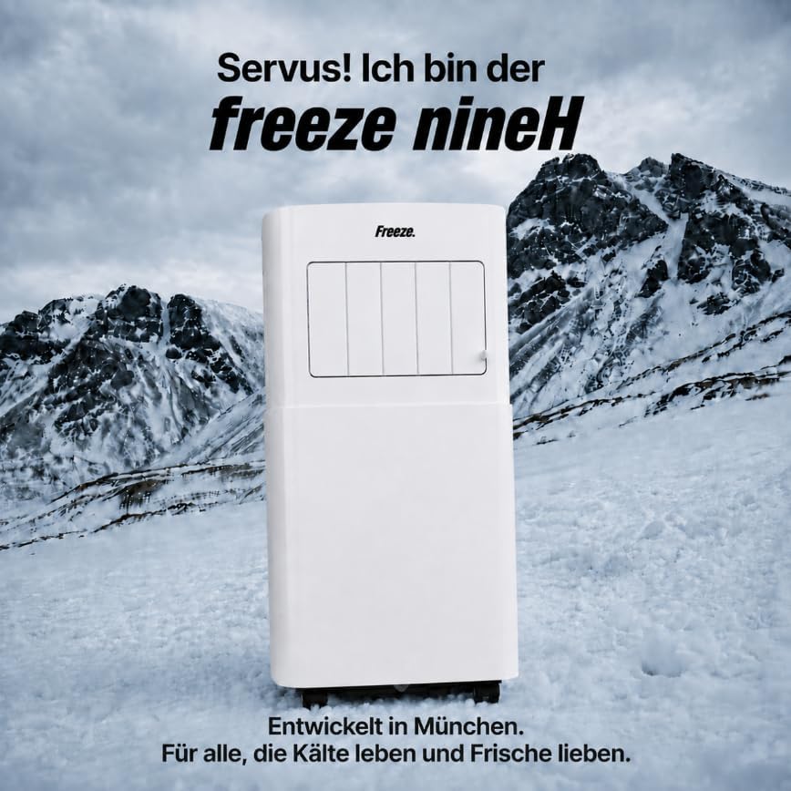 Freeze. nineH 9000BTU Mobile Klimaanlage mit Wärmepumpe, weiss, Monoblock-Klimaanlage und Heizung mi