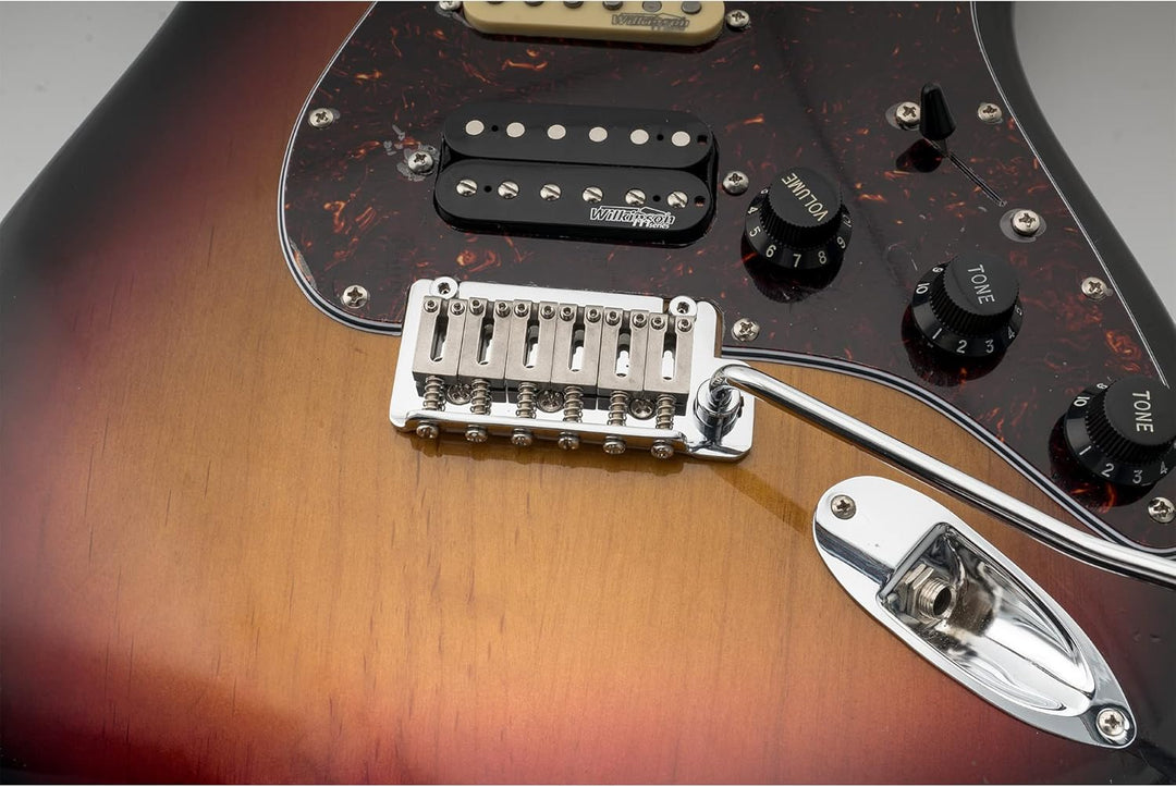 Musiclily Pro 52,5mm 2-Punkt Style Tremolo Steg Bridge Stahl Saitenreiter für American Strat E-Gitar