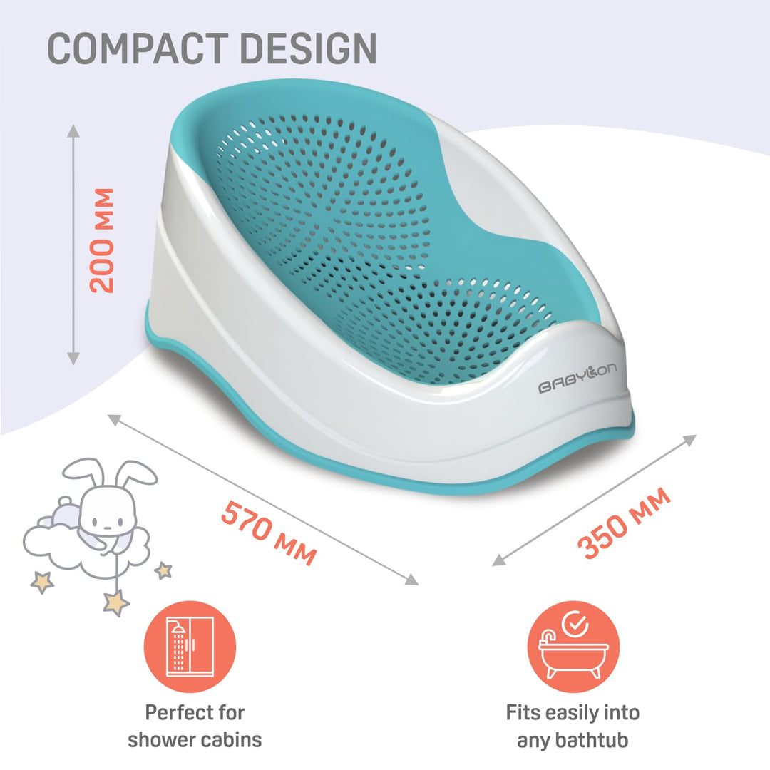 BABYLON DOLPHIN Badewannensitz Baby Ab 0-6 Monate – Ergonomisches Kinder Badewanne – Hypoallergen, S