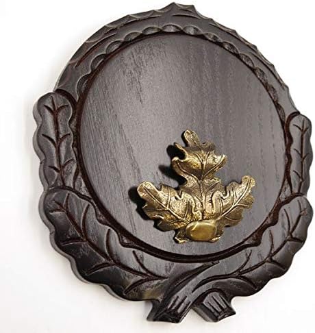 GTK Set Keilerschild geschnitzt dunkel AF 16 cm mit 1 Stück Eichenlaub Deckblatt gross Keilerbrett G