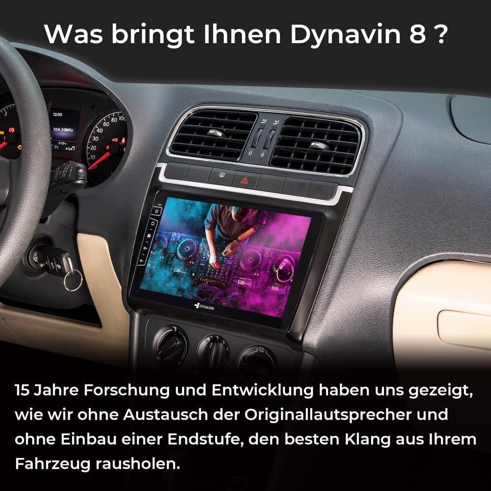 DYNAVIN Android Autoradio Navi für VW Polo V 6R 2009-2014, 9 Zoll OEM Radio mit Wireless Carplay und
