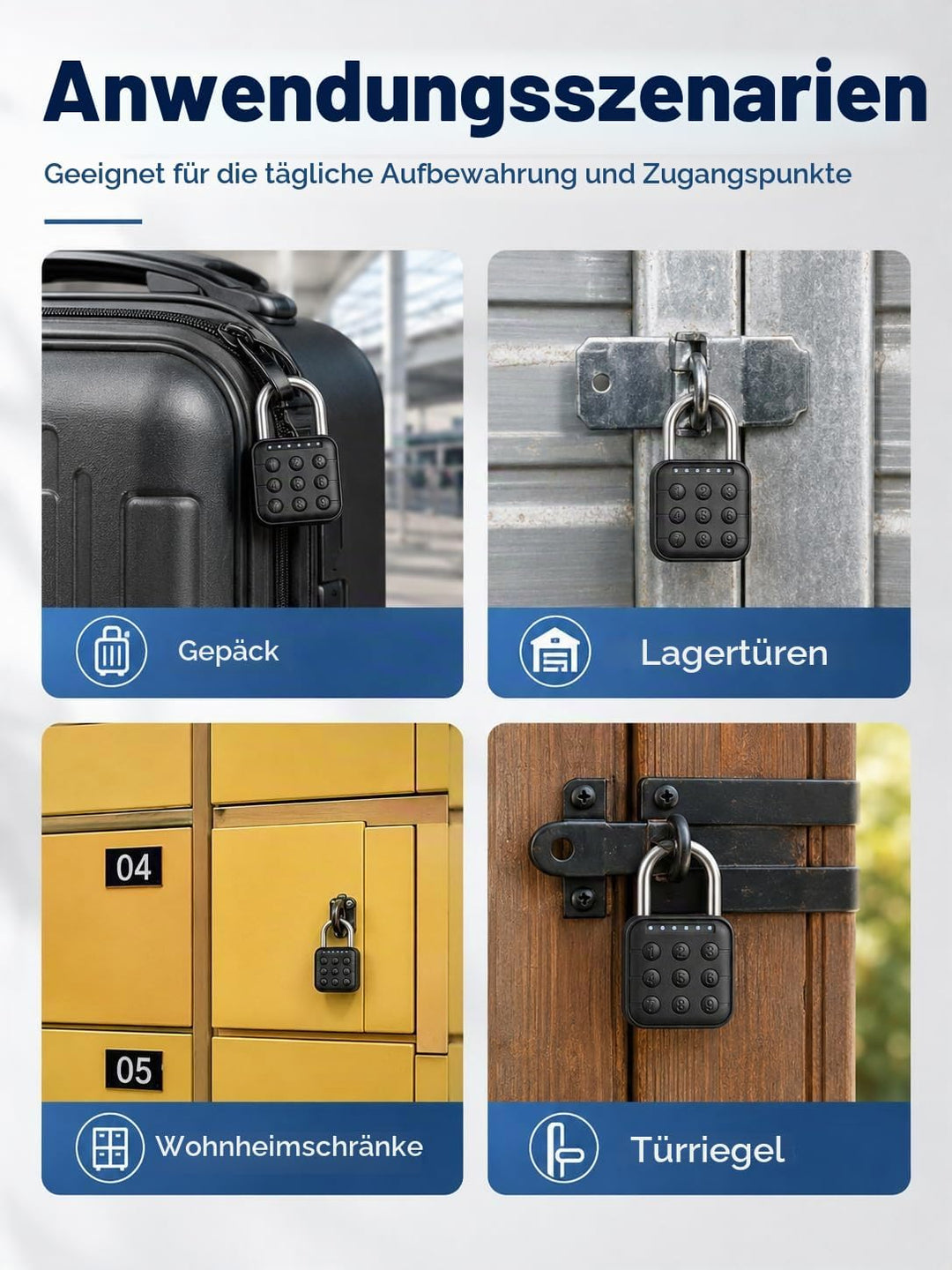 Uadme Vorhängeschloss Zahlenschloss, 6 Stellig Passwortsperre, IP67 Wasserdicht Schloss mit Zahlenco