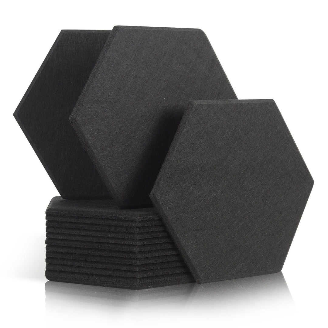 Rdutuok 12 Stück Akustik Panel,30x26x1cm Hexagon Akustik Absorber Schallschutzplatten Akustikpaneele