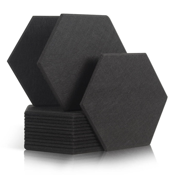 Rdutuok 12 Stück Akustik Panel,30x26x1cm Hexagon Akustik Absorber Schallschutzplatten Akustikpaneele